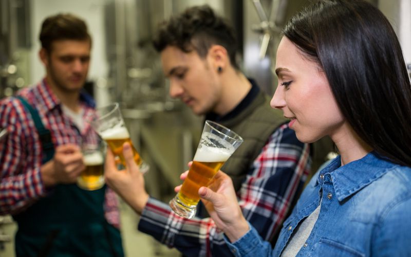 Tasting beer at a Tucson brewery