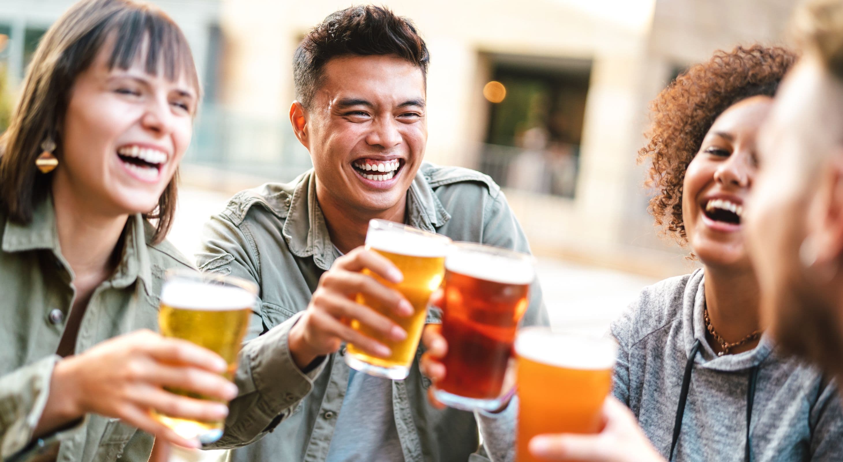 Friends at a Tucson, Arizona brewery